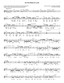 page one of On The Wings Of Love (Lead Sheet / Fake Book)