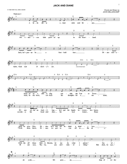 page one of Jack And Diane (Lead Sheet / Fake Book)