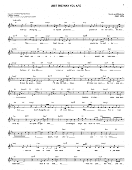 page one of Just The Way You Are (Lead Sheet / Fake Book)