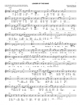 page one of Leader Of The Band (Lead Sheet / Fake Book)