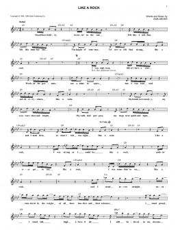 page one of Like A Rock (Lead Sheet / Fake Book)