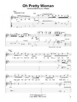 page one of Oh Pretty Woman (Guitar Tab (Single Guitar))
