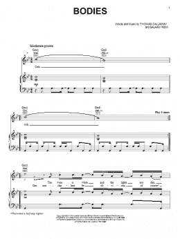 page one of Bodies (Piano, Vocal & Guitar Chords (Right-Hand Melody))