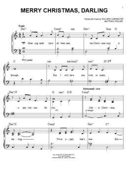 page one of Merry Christmas, Darling (Easy Piano)