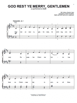 page one of God Rest Ye Merry, Gentlemen (Easy Piano)