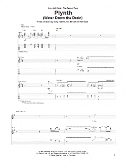 page one of Plynth (Water Down The Drain) (Guitar Tab)