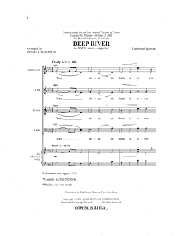 page one of Deep River (SATB Choir)
