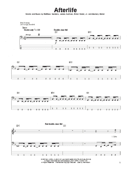 page one of Afterlife (Bass Guitar Tab)