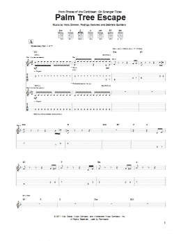 page one of Palm Tree Escape (from Pirates Of The Caribbean: On Stranger Tides) (Guitar Tab)