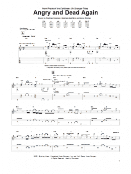 page one of Angry And Dead Again (Guitar Tab)