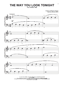 page one of The Way You Look Tonight (Beginning Piano Solo)