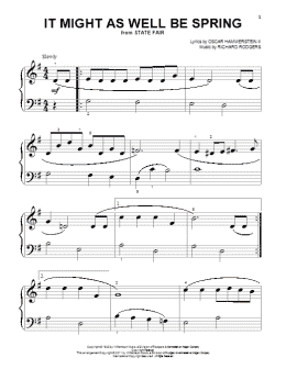 page one of It Might As Well Be Spring (Beginning Piano Solo)