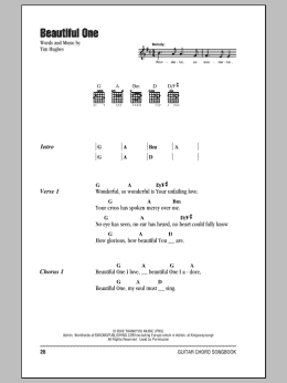 page one of Beautiful One (Guitar Chords/Lyrics)