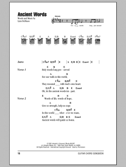 page one of Ancient Words (Guitar Chords/Lyrics)