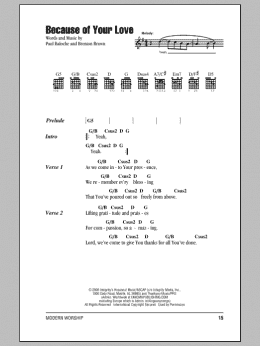page one of Because Of Your Love (Guitar Chords/Lyrics)