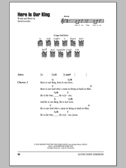 page one of Here Is Our King (Guitar Chords/Lyrics)