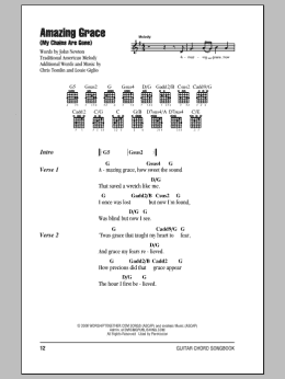 page one of Amazing Grace (My Chains Are Gone) (Guitar Chords/Lyrics)