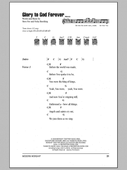 page one of Glory To God Forever (Guitar Chords/Lyrics)