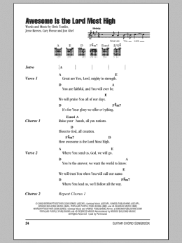 page one of Awesome Is The Lord Most High (Guitar Chords/Lyrics)