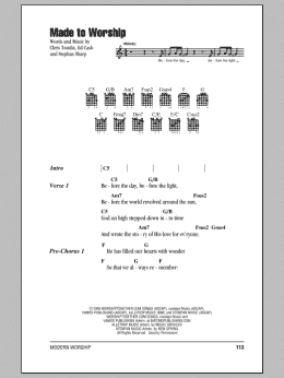 page one of Made To Worship (Guitar Chords/Lyrics)