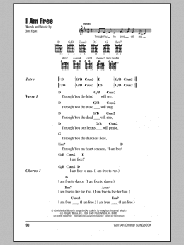 page one of I Am Free (Guitar Chords/Lyrics)