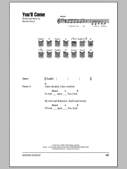 page one of You'll Come (Guitar Chords/Lyrics)