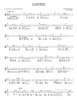 page one of St. Louis Blues (Lead Sheet / Fake Book)
