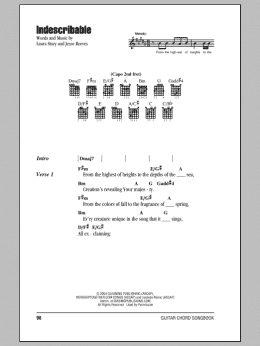 page one of Indescribable (Guitar Chords/Lyrics)