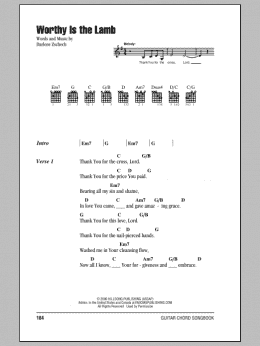 page one of Worthy Is The Lamb (Guitar Chords/Lyrics)