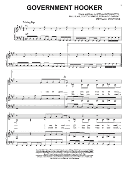 page one of Government Hooker (Piano, Vocal & Guitar Chords (Right-Hand Melody))