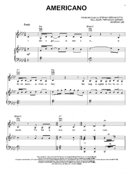 page one of Americano (Piano, Vocal & Guitar Chords (Right-Hand Melody))