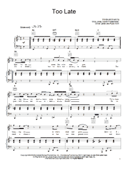 page one of Too Late (Piano, Vocal & Guitar Chords (Right-Hand Melody))
