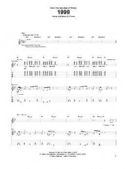 page one of 1999 (Guitar Tab)