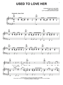 page one of Used To Love Her (Piano, Vocal & Guitar Chords (Right-Hand Melody))