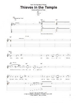 page one of Thieves In The Temple (Guitar Tab)