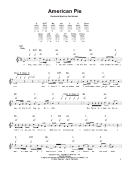 page one of American Pie (Easy Guitar)