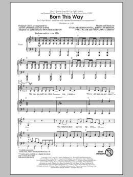 page one of Born This Way (3-Part Mixed Choir)