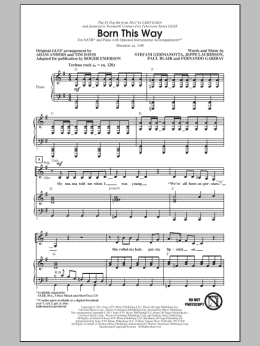 page one of Born This Way (SATB Choir)