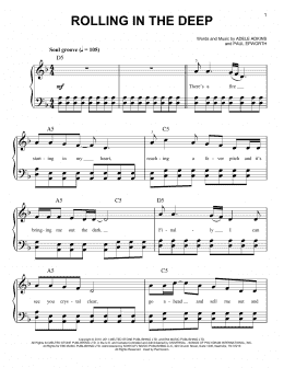 page one of Rolling In The Deep (Easy Piano)
