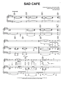 page one of Sad Cafe (Piano, Vocal & Guitar Chords (Right-Hand Melody))
