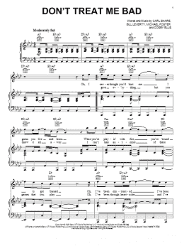 page one of Don't Treat Me Bad (Piano, Vocal & Guitar Chords (Right-Hand Melody))