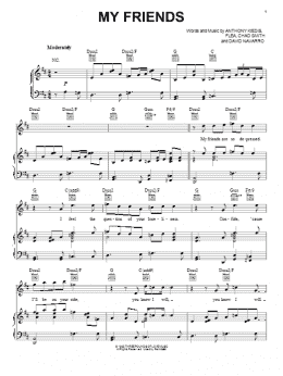 page one of My Friends (Piano, Vocal & Guitar Chords (Right-Hand Melody))