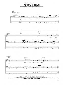 page one of Good Times (Bass Guitar Tab)
