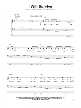 page one of I Will Survive (Bass Guitar Tab)