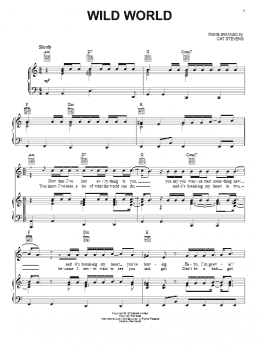 page one of Wild World (Piano, Vocal & Guitar Chords (Right-Hand Melody))