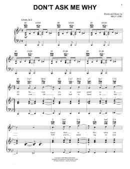 page one of Don't Ask Me Why (Piano, Vocal & Guitar Chords (Right-Hand Melody))