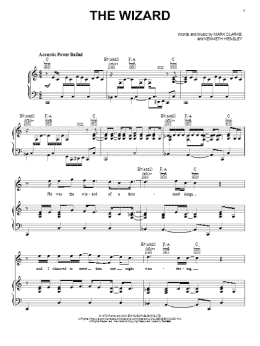 page one of The Wizard (Piano, Vocal & Guitar Chords (Right-Hand Melody))