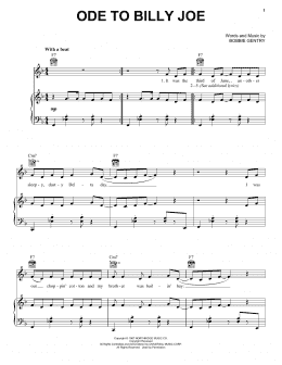 page one of Ode To Billy Joe (Piano, Vocal & Guitar Chords (Right-Hand Melody))