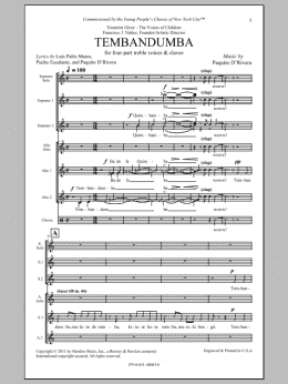 page one of Tembandumba (SSA Choir)