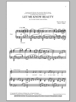 page one of Let Me Know Beauty (2-Part Choir)